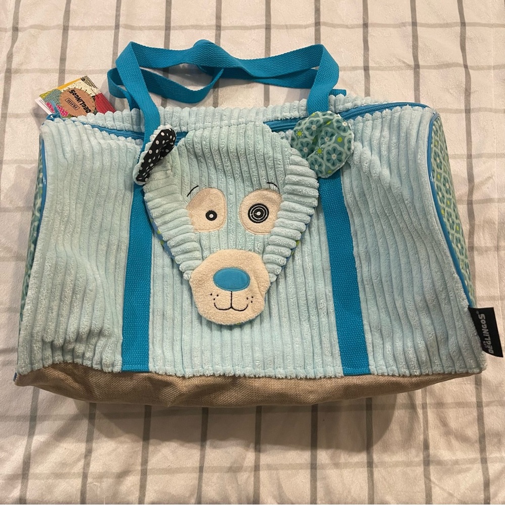 Les Deglingos blue puppy weekend bag - Picture 1 of 4